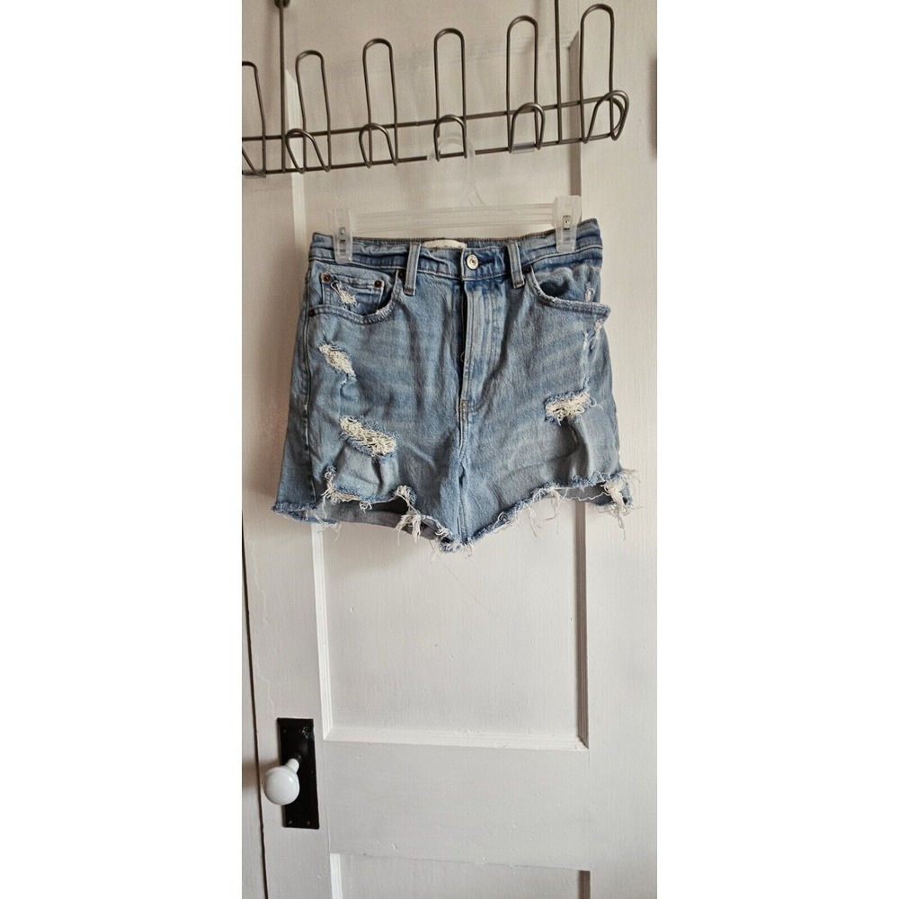 Abercrombie & Fitch‎ Curve Love High Rise inseam 4" Cut Off Shorts 27/4